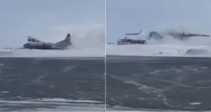 Τρομακτικό βίντεο: Μεταγωγικό αεροσκάφος προσγειώνεται με την κοιλιά πάνω στο χιόνι (ΒΙΝΤΕΟ)