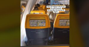 Κανείς δεν πίστευε ότι επιβάτης μπορούσε να κοιμηθεί έτσι σε πτήση (γιατί δεν χώραγε)