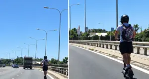 Απίστευτο περιστατικό: Οδηγούσε ηλεκτρικό πατίνι στον αυτοκινητόδρομο (ΒΙΝΤΕΟ)